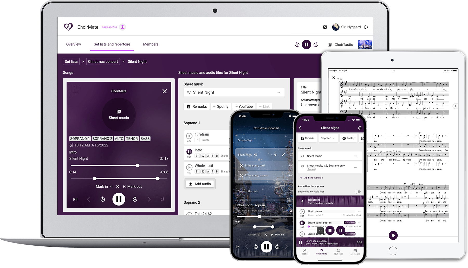 ChoirMate på flere enheder
